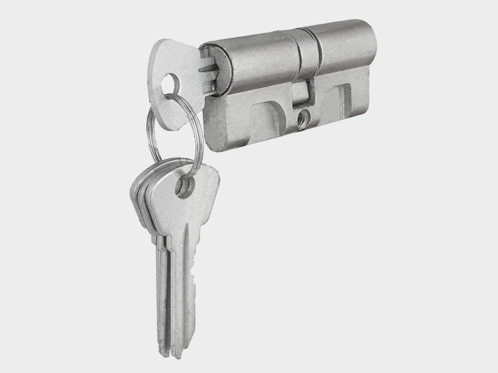 Цилиндровый механизм из алюминия «ключ-ключ» с 3 ключами в комплекте Тараз